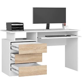 BUREAU CLP 135cm PK BLANC / SONOMA