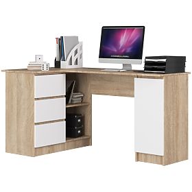 BUREAU D'ANGLE B20 155 cm GAUCHE PK SONOMA / BLANC