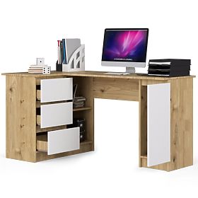 BUREAU D'ANGLE B20 CLP GAUCHE PK CHÊNE ARTISAN / BLANC