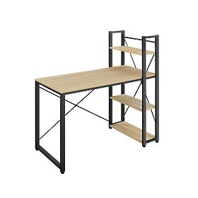 Bureau d'ordinateur avec étagère et pieds réglables chêne sonoma