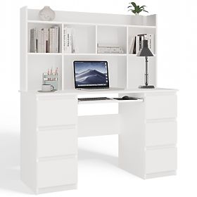 Bureau KUBA+ ÉTAGÈRE Ensemble BLANC