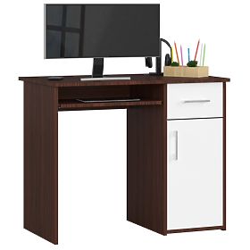 BUREAU PIN WENGE / BLANC