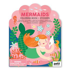 Petit Collage Livre à colorier avec autocollants sirènes