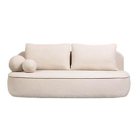 Canapé avec fonction de couchage et espace de rangement Bella beige clair, bouclé