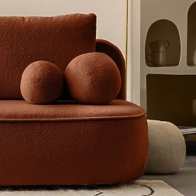 Canapé avec fonction de couchage et espace de rangement Bella cuivre, bouclé