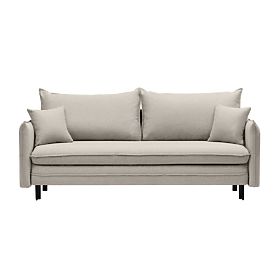 Canapé avec fonction de couchage et espace de rangement Notti, beige-gris