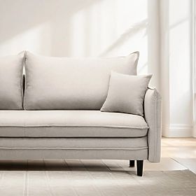 Canapé avec fonction de couchage et espace de rangement Notti, beige-gris