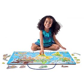 Carte du monde magnétique éducative 2 en 1, Woodyland Woody
