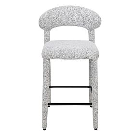 Chaise de bar rembourrée Hiroki, mélange beige-gris