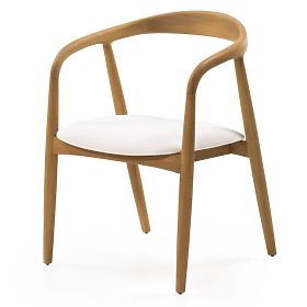 Chaise en bois Ludvika, arrondie, naturel/crème