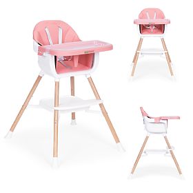 Chaise haute pour enfants 2 en 1 rose ECOTOYS
