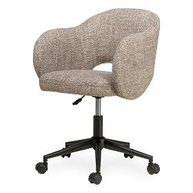 Chaise pivotante Garen, beige-gris/pieds noirs