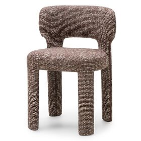 Chaise rembourrée Misu, chocolat/blanc