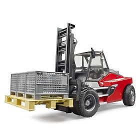 Chariot élévateur Linde HT160D avec palette et 3 boîtes Bruder, Bruder