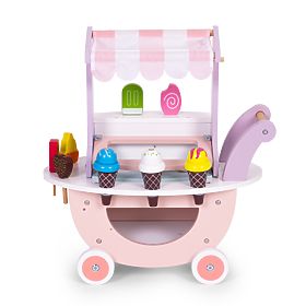 Chariot en bois glacier pour enfants, magasin 12 éléments ECOTOYS
