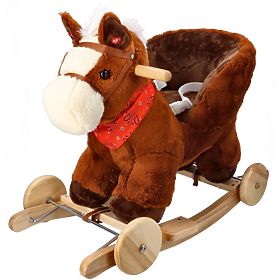 Cheval à bascule avec fauteuil et roulettes