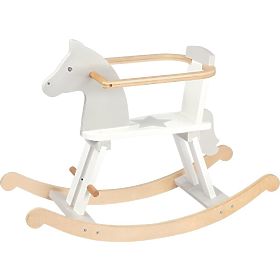 Cheval à bascule en bois avec anneau de protection