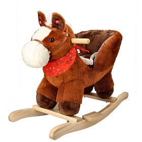 Cheval à bascule marron avec siège