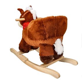 Cheval à bascule marron avec siège