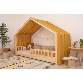 Ciel de lit en mousseline Ourbaby pour lit cabane Leola Hip - moutarde