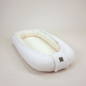 Cocon pour bébé Teddy en mousseline et tissu Teddy - écru