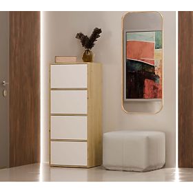 Commode ALMA Façade BLANC Corps CHÊNE ARTISAN