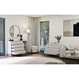 Commode AMBER 1D4S Armoire 1 Porte 4 Tiroirs pour Chambre Salon CACHEMIRE Beige