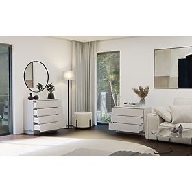 Commode AMBER 4S Armoire 4 Tiroirs pour Chambre Salon KAŠMÍR Beige