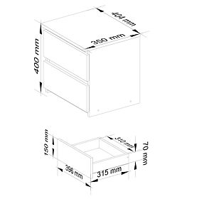 COMMODE CL2 2TI CLP PK CHÊNE SONOMA