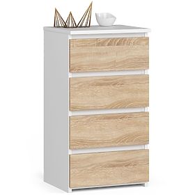 COMMODE CL4 PK BLANC / CHÊNE SONOMA