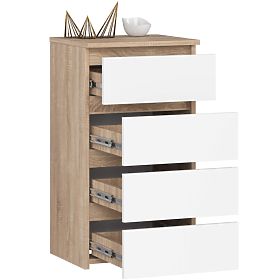 COMMODE CL4 PK CHÊNE SONOMA / BLANC
