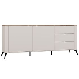 Commode CORDOBA 2D3S Cachemire Beige Chêne Castello Armoire 3 Tiroirs Fermeture Silencieuse