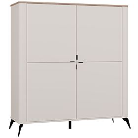 Commode CORDOBA 4D Cachemire Beige Chêne Castello Armoire 4 Portes 8 Étagères Salon
