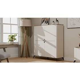 Commode CORDOBA 4D Cachemire Beige Chêne Castello Armoire 4 Portes 8 Étagères Salon