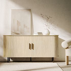 Commode Gliss, arrondie, lamelles, chêne clair, lectus