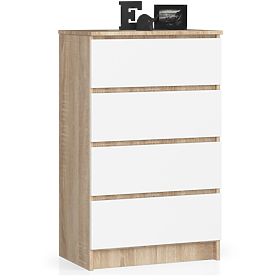 COMMODE K 60 cm 4 TIROIRS PK SONOMA / BLANC