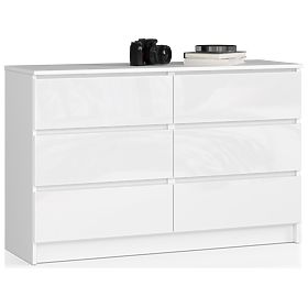 COMMODE K120 6TIROIRS CLP PK BLANC BRILLANT