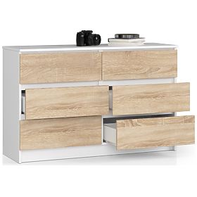 COMMODE K120 6TIROIRS CLP PK BLANC / SONOMA