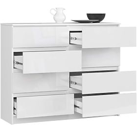 COMMODE K120 8TIROIRS PK BLANC BRILLANT