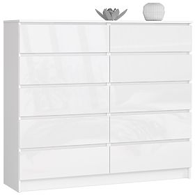 COMMODE K140 10TIROIRS CLP PK BLANC BRILLANT