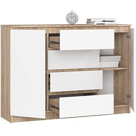 COMMODE K140 2D 4T CLP PK CHÊNE SONOMA / BLANC