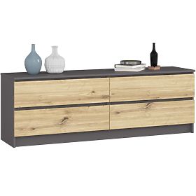 COMMODE K160 4TI CLP PK GRIS GRAPHITE / CHÊNE ARTISAN