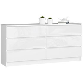COMMODE K160 6TIROIRS CLP PK BLANC BRILLANT