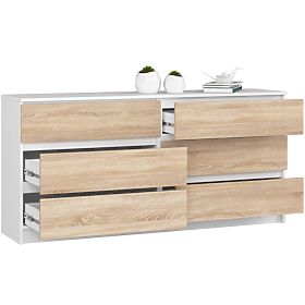 COMMODE K160 6TIROIRS CLP PK BLANC / SONOMA