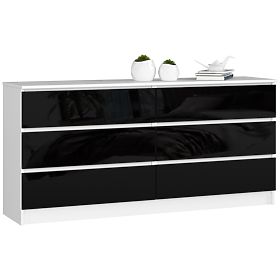 COMMODE K160 6TIROIRS CLP PK NOIR BRILLANT