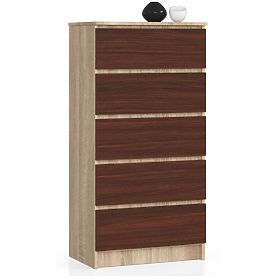 COMMODE K60 5TIROIRS CLP PK CHÊNE SONOMA / WENGE