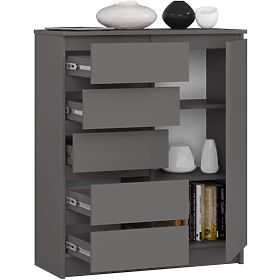 COMMODE K80 1D 5T PK GRIS GRAPHITE
