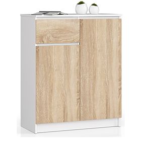 COMMODE K80 2D 1SZ CLP PK BLANC / CHÊNE SONOMA