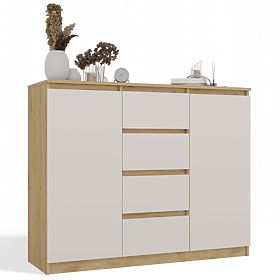 Commode Malwa 2D4S 120 CHÊNE ARTISAN BEIGE CACHEMIRE
