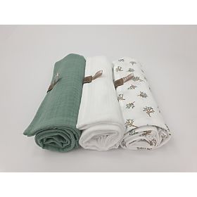 Couches en mousseline 3 pcs - vert